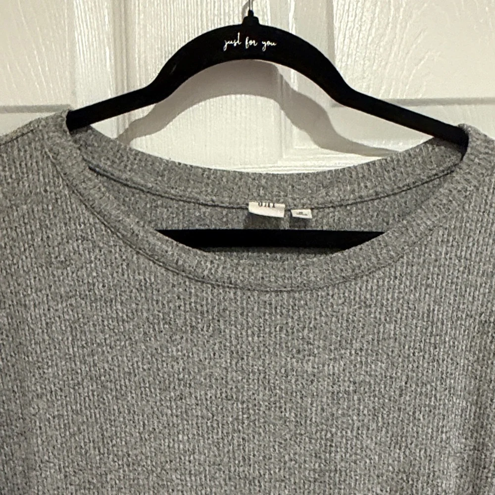 GAP Gray Tie Hem Tunic Top Dolman Sleeve Scoop Neck Knit Women’s Medium - Picture 12 of 14